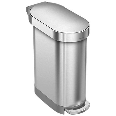 simplehuman Slim Pedal Bin, Stainless Steel, 45L